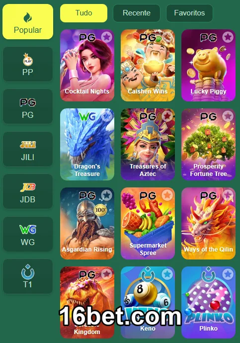 Interface do app 16bet.com com design moderno e seguro