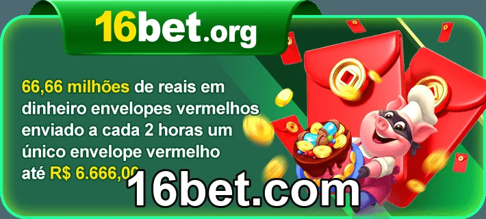 Interface do app 16bet.com com jogos online e slots